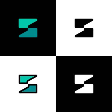 Logo harfi S, font alfabesi, marka adı tasarımın için dört harfli set, vektör illüstrasyon 10 EPS