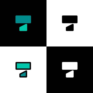 Logo harfi T, font alfabesi, marka adı tasarımın için dört harfli set, vektör illüstrasyon 10 EPS