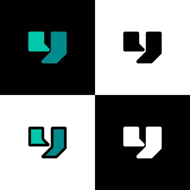 Logo harfi Y, font alfabesi, marka adı tasarımın için dört harfli set, vektör illüstrasyonu 10 EPS