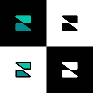 Logo harfi Z, yazı tipi alfabesi, marka adı tasarımın için dört harfli set, vektör illüstrasyonu 10 EPS