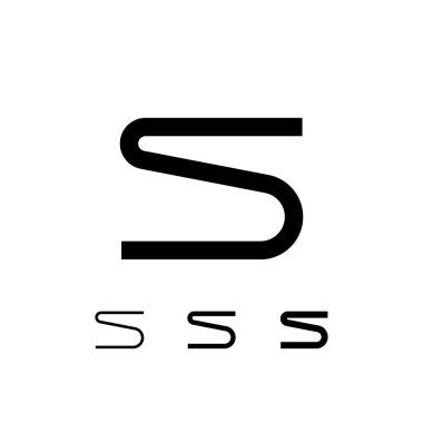 Teknik harf S, modern harfin üç farklı kalınlığı (düzenli, orta, kalın), vektör illüstrasyon 10EPS