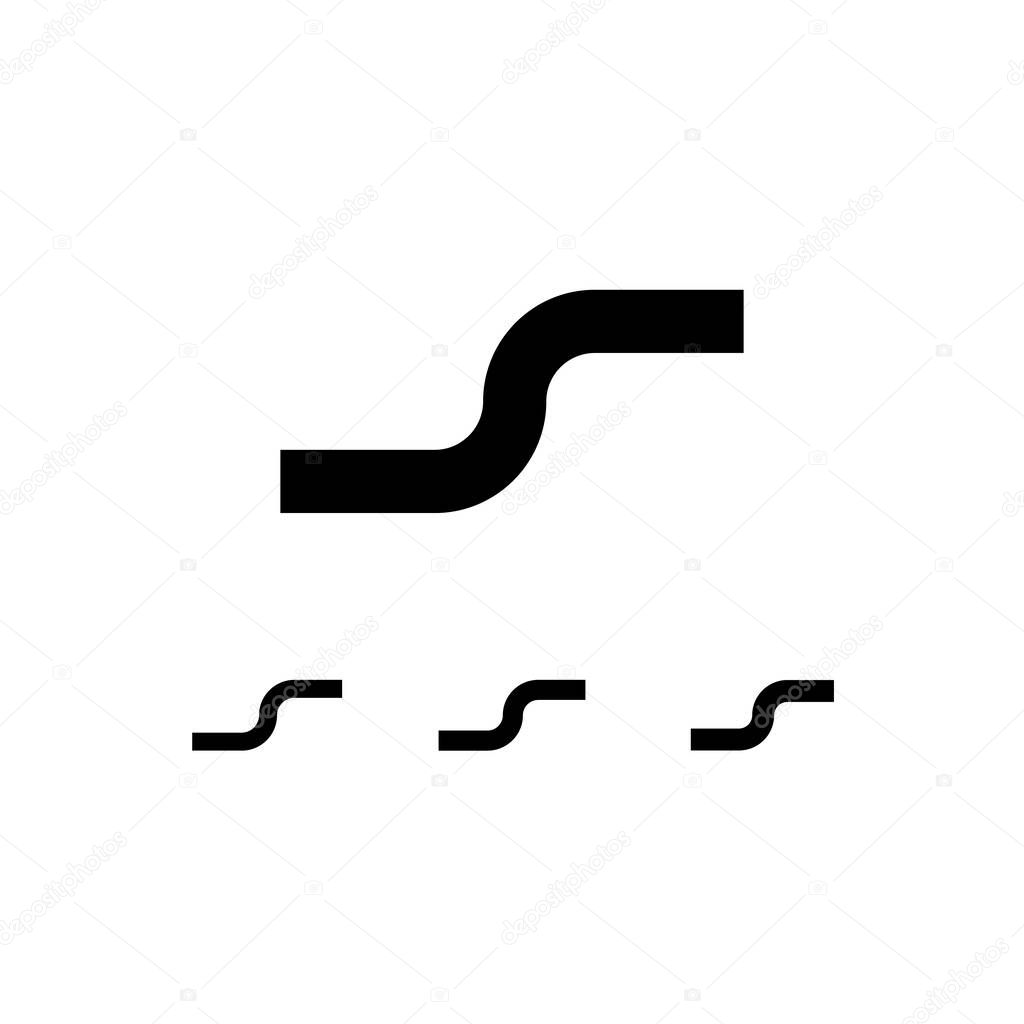 Technical wide letter set S, digital cyber alphabet, set of three different of the trendy modern font, vector illustration 10EPS