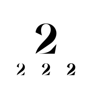 Zarif 2 numara, dekoratif lüks numara, vektör illüstrasyonu 10EPS