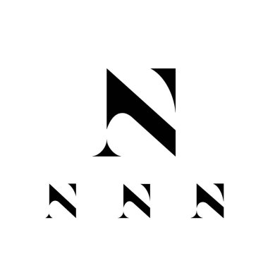 Zarif harf N, dekoratif havalı yazı tipi, vektör illüstrasyonu 10EPS