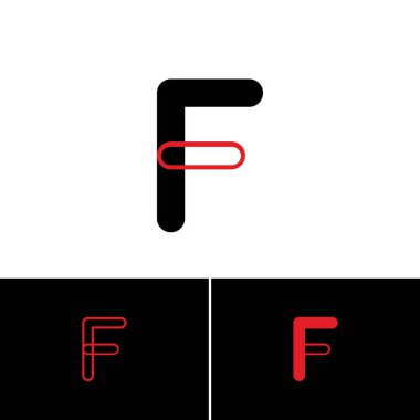 Logo letter F, art alphabet playful font, set of three different letter for your brand name design, vector illustration 10 EPS