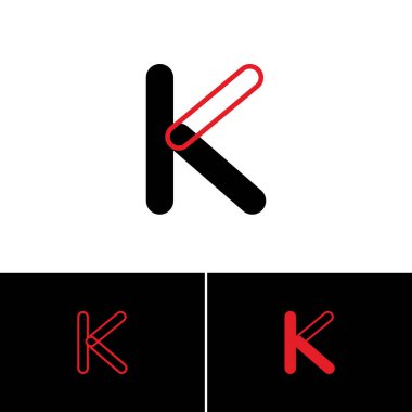 Logo letter K, art alphabet playful font, set of three different letter for your brand name design, vector illustration 10 EPS