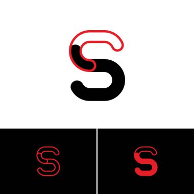 Logo letter S, art alphabet playful font, set of three different letter for your brand name design, vector illustration 10 EPS