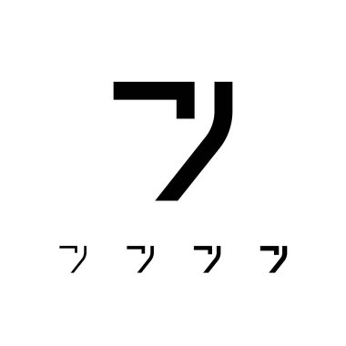 7 numara, dijital sayı yedi, dört farklı siber sayı kümesi, vektör illüstrasyon 10EPS