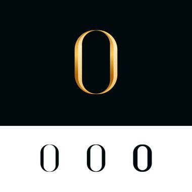 Logo için 3d altın sayı, dört farklı sayı kümesi dahil sıfır logolar için mükemmel, vektör illüstrasyonu 10EPS