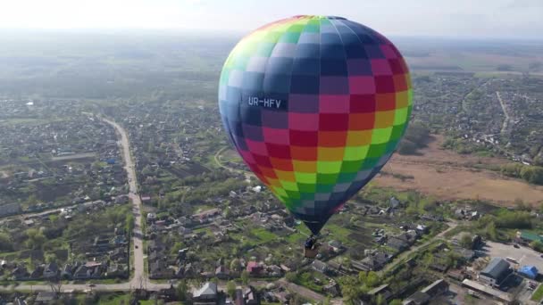 Hot Air Balloon Flies — Stock Video