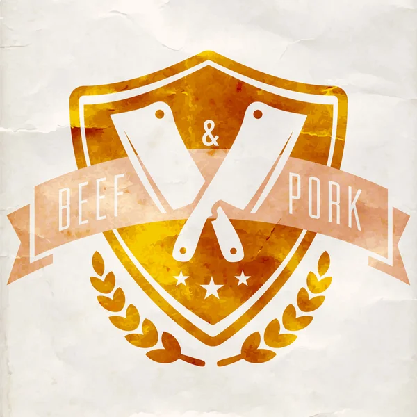 Logotipo do talho ou loja de carne — Vetor de Stock