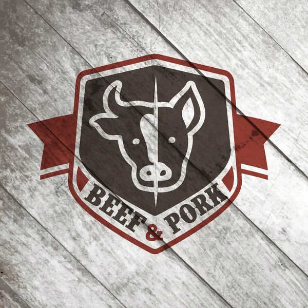 Logo sjabloon van slagerij of vlees shop — Stockvector