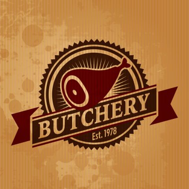 logo şablonu kasaplık veya et Shop