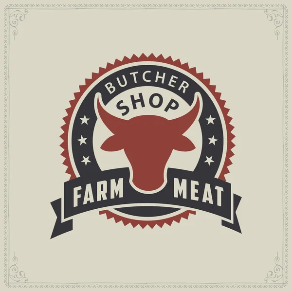 Logo template of butchery or meat shop — Stock Vector