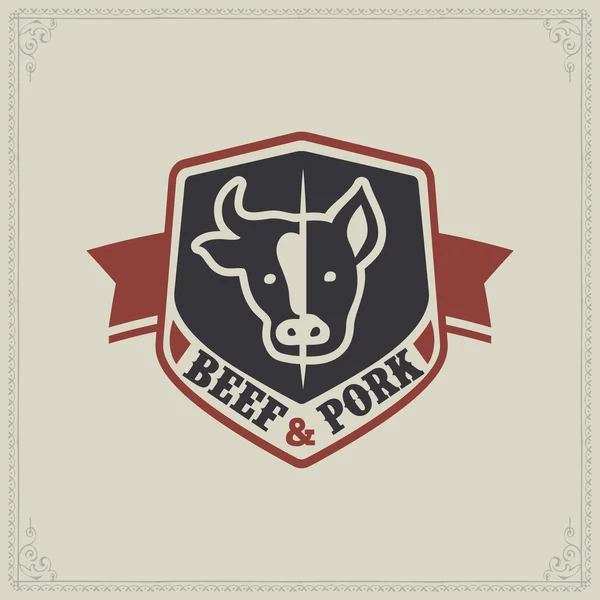 Шаблон логотипа мясной или мясной лавки — стоковый вектор