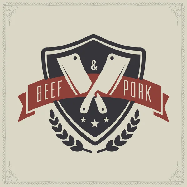 Логотип мясной или мясной лавки — стоковый вектор