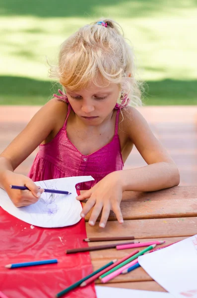 Little child drawing — Stock Photo, Image