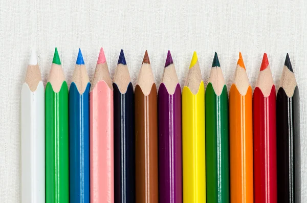 Color pencils in line — Stock Photo, Image