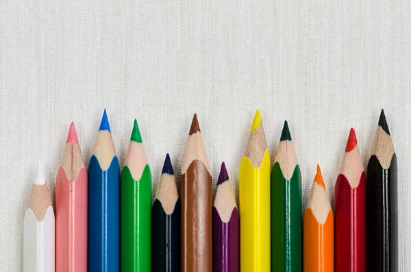 Color pencils in row — Stock Photo, Image