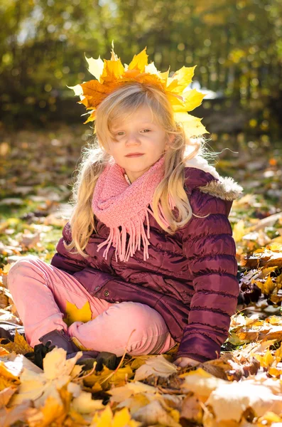 Милая девушка в осеннем парке — стоковое фото