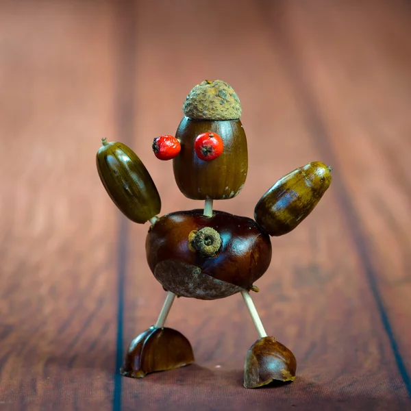 Hand-made chestnut figure — Stock Photo, Image