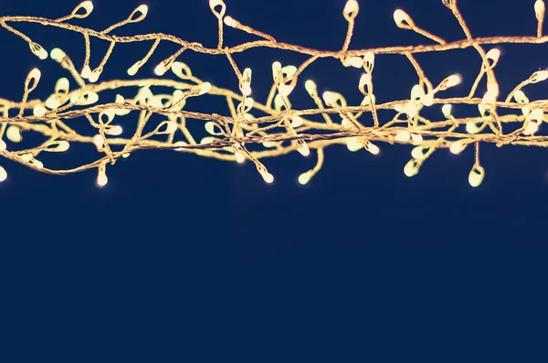Abstrakte Neutral Beleuchtete Kette Hintergrund Weihnachten Konzept Raum Kopieren — Stockfoto