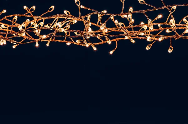 Abstrakte Neutral Beleuchtete Kette Hintergrund Weihnachten Konzept Raum Kopieren — Stockfoto