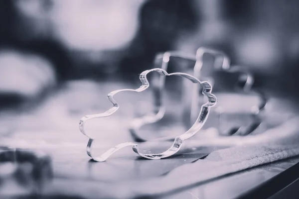 Roller Cooking Shapes Christmas Atmosphere Monochrome — Stock Photo, Image