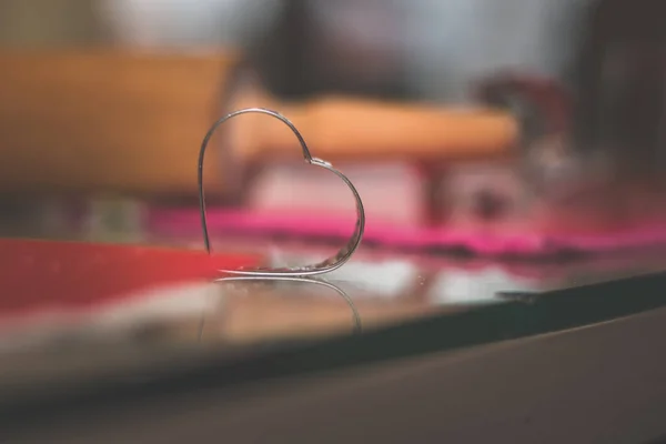 Galletas Formas Cocción Del Corazón Atmósfera Navidad — Foto de Stock