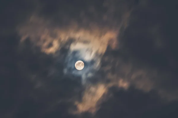 Beautiful Full Moon Sky Blue Yellow Colors — Stock Photo, Image