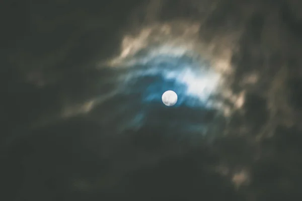 Bella Luna Piena Nel Cielo Con Colori Blu Giallo — Foto Stock