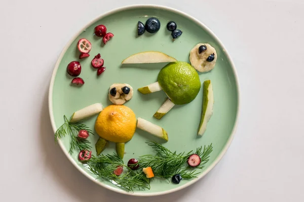 Kreative Ideen Für Obst Und Gemüse Meereswelt Mit Schildkröten — Stockfoto