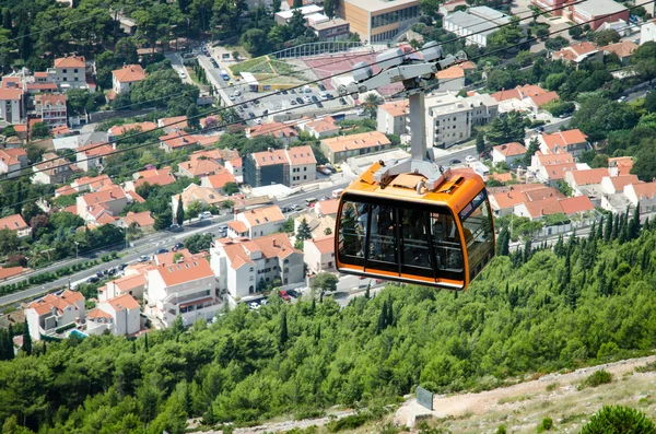 Cableway over Dubrovnik city — Stock Photo, Image