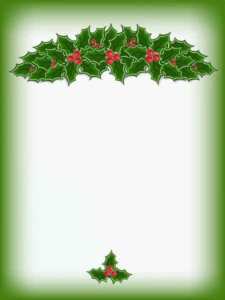 Christmas card background with holly — Stock Vector