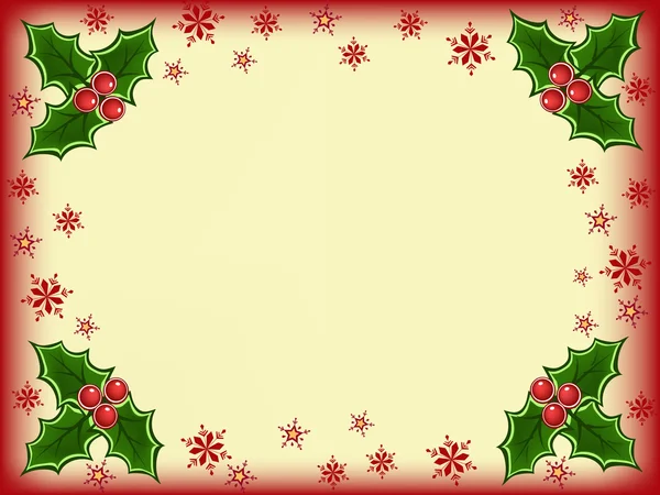 Tarjeta de Navidad acebo — Vector de stock