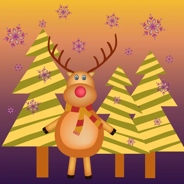 Reindeer illustration — Stock Vector