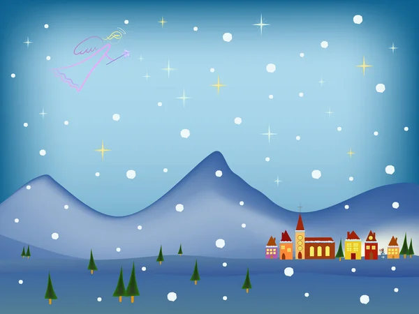 Winter village — Stock Vector