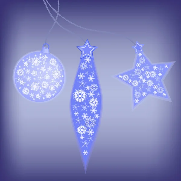 ブルー クリスマスのグリーティング カード — ストックベクタ