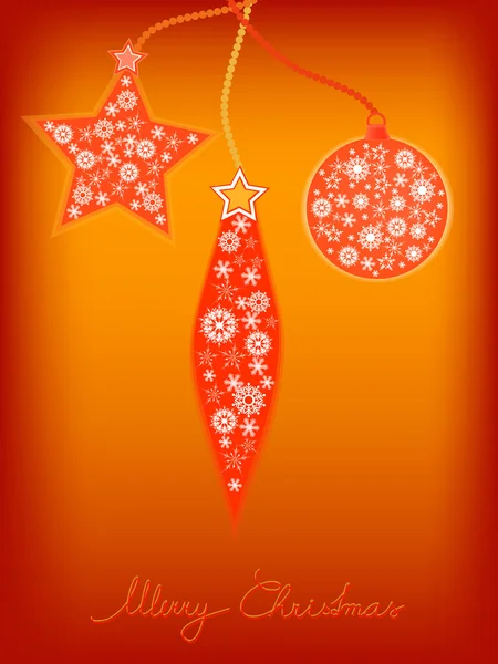 Carte postale rouge de Noël — Image vectorielle