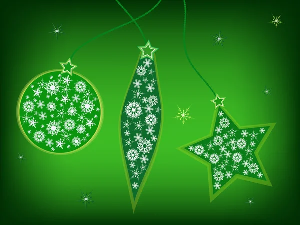 Postal de Navidad verde — Vector de stock