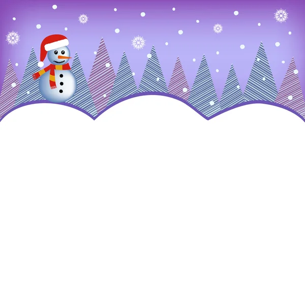 Χιονάνθρωπος ευχετήρια κάρτα — Διανυσματικό Αρχείο