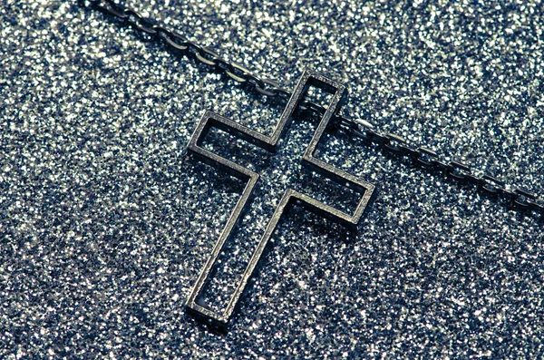 Cross symbol in black and white — Stock Photo, Image