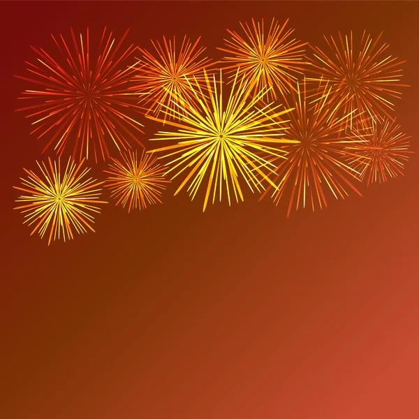 Orange yellow fireworks — Stock Photo, Image