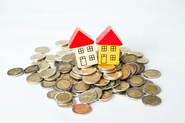 Coins and house concept — Stock Photo, Image