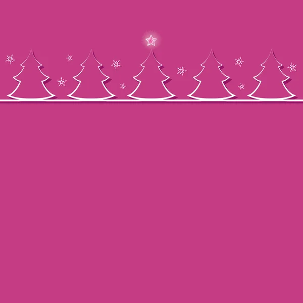 ピンクのクリスマスのグリーティング カード — ストックベクタ