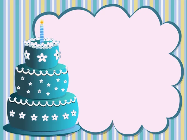 Pastel de cumpleaños azul — Vector de stock