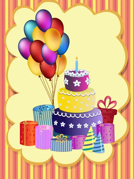 Happy birthday greeting card — Stock Vector