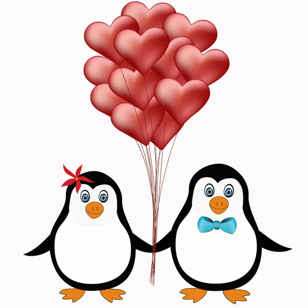 Concepto de amor de pareja pingüino — Archivo Imágenes Vectoriales