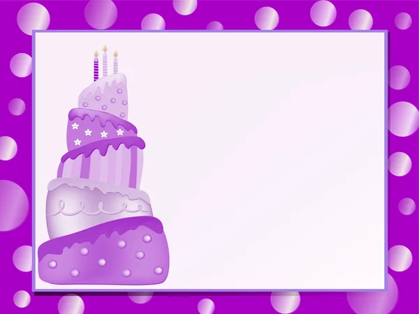 Pink birthday cake — Stock Vector