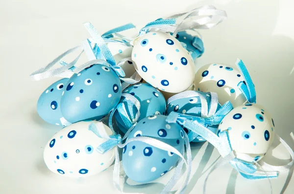 White blue easter eggs — Stock Photo, Image